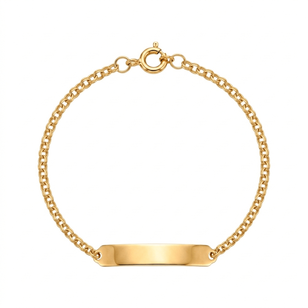 Pulseira C/Chapa Criança Ouro - Aurus Jóias