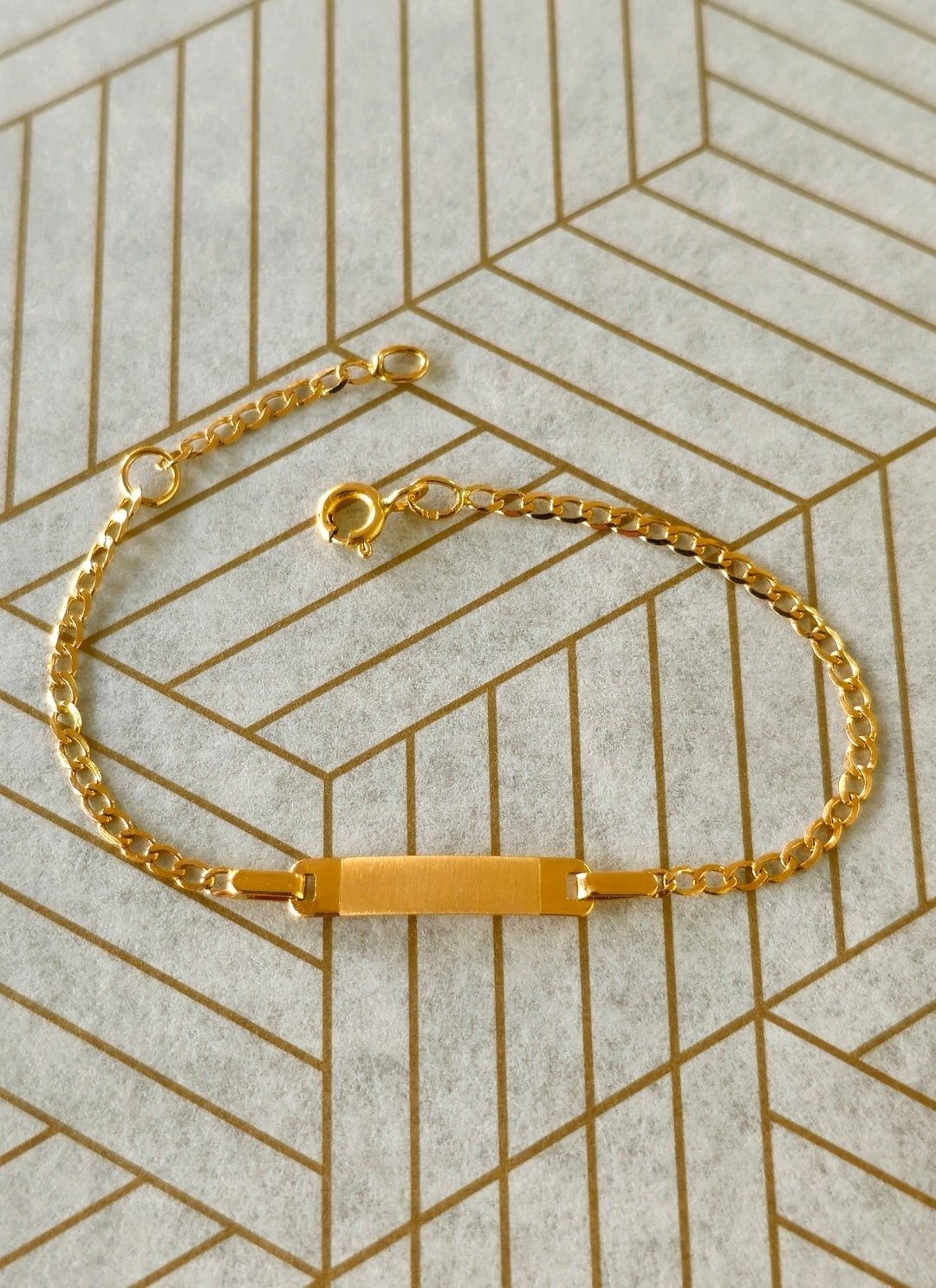 Pulseira c/Chapa Criança Ouro - Aurus Jóias