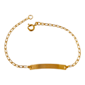 Pulseira c/Chapa Criança Ouro - Aurus Jóias