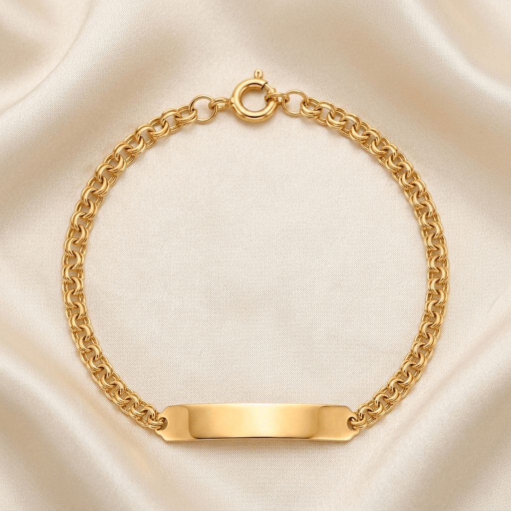 Pulseira C/Chapa Criança Ouro - Aurus Jóias