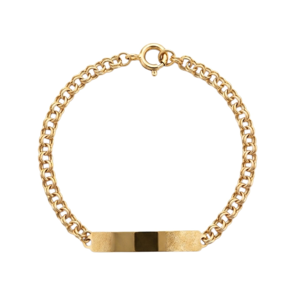 Pulseira C/Chapa Criança Ouro - Aurus Jóias