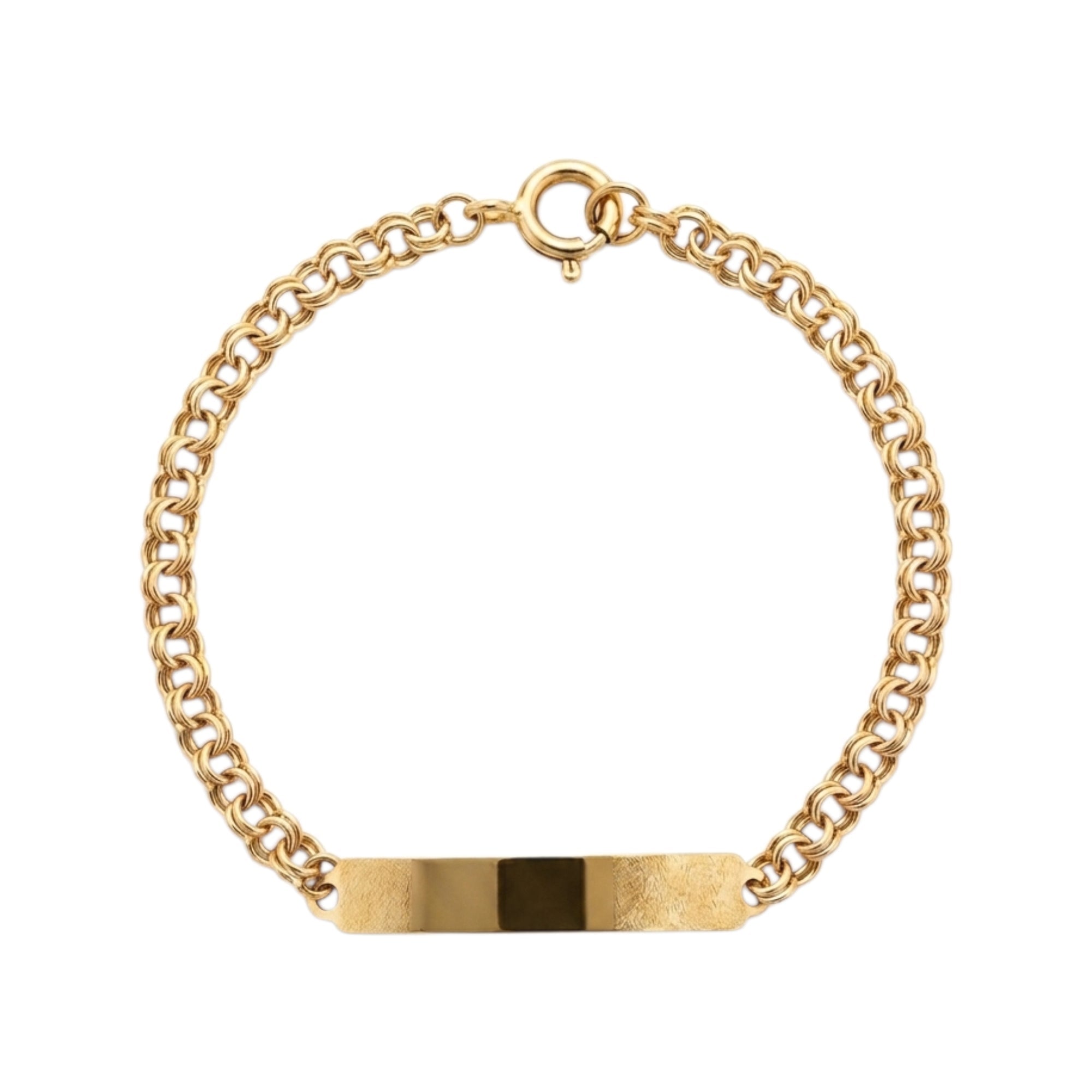 Pulseira C/Chapa Criança Ouro - Aurus Jóias