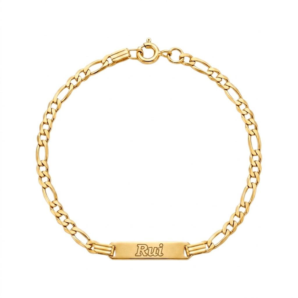 Pulseira C/Chapa Criança Ouro - Aurus Jóias