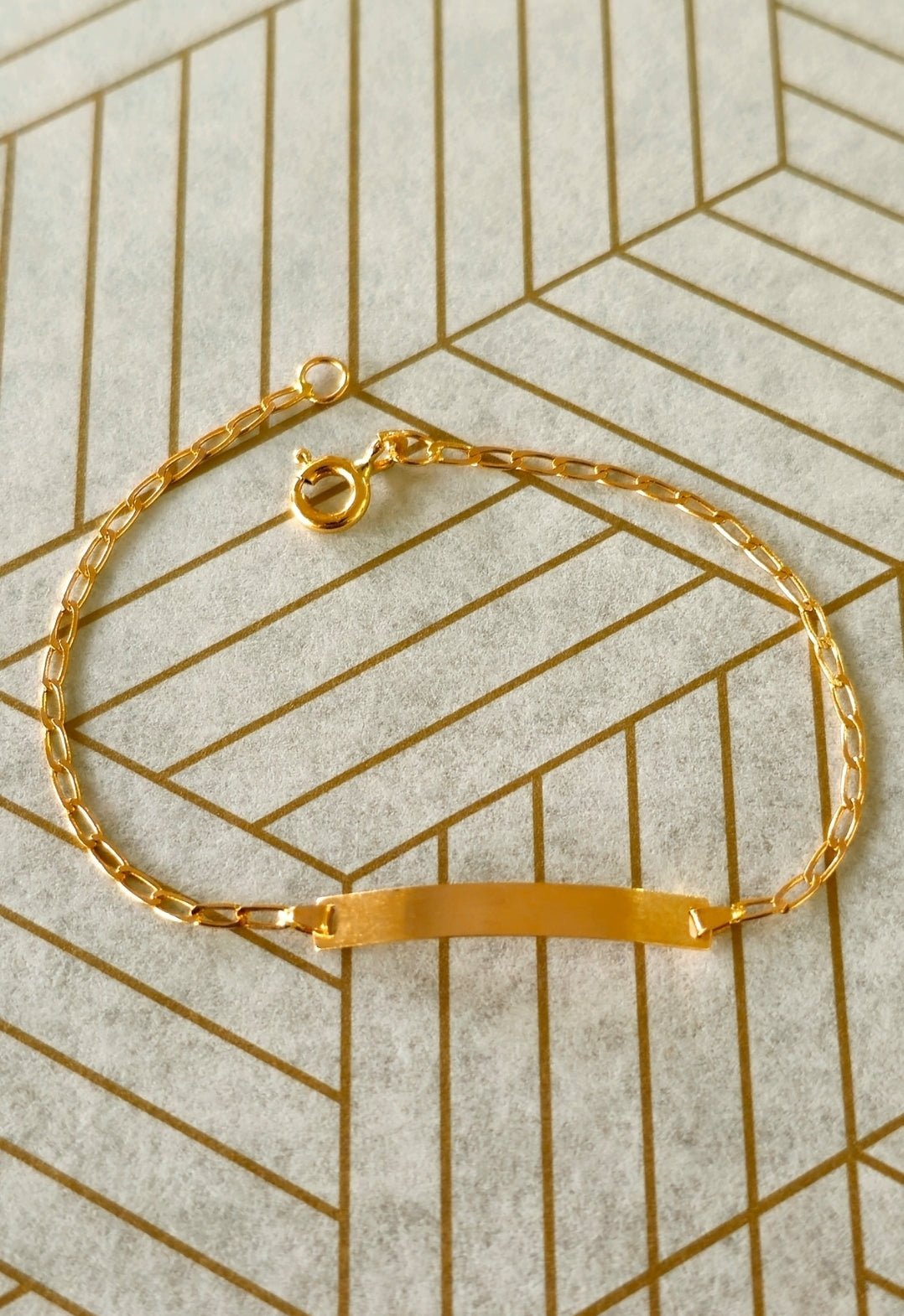 Pulseira c/Chapa Criança Ouro - Aurus Jóias