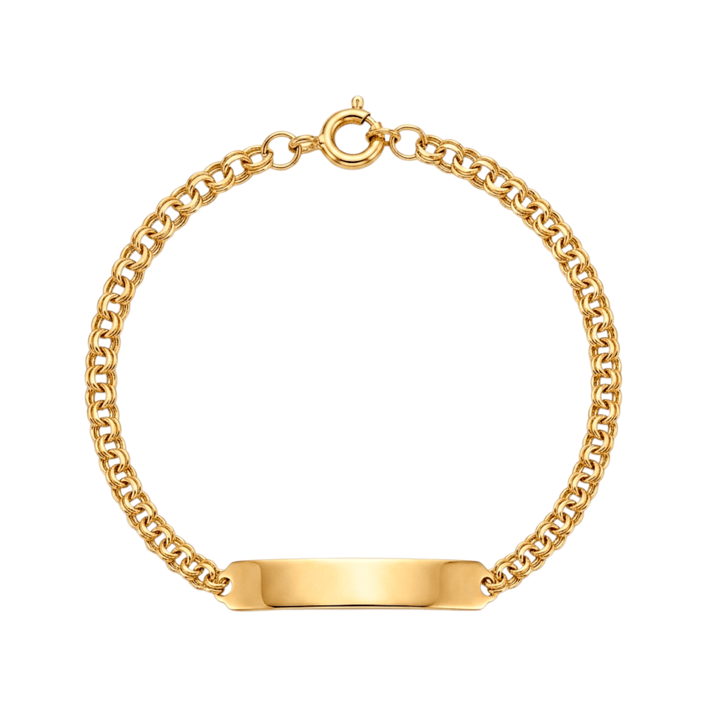 Pulseira C/Chapa Criança Ouro - Aurus Jóias