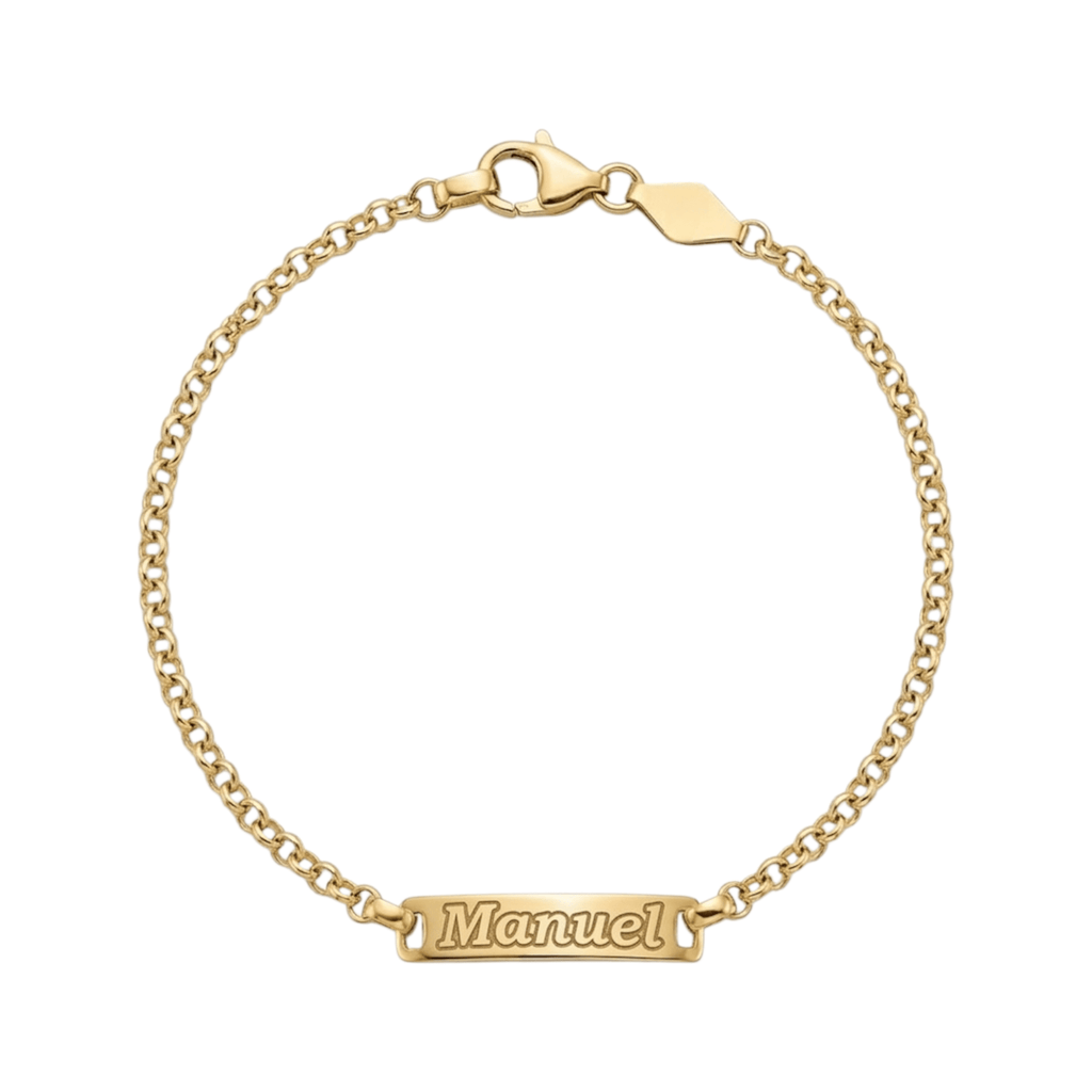Pulseira C/Chapa Criança Ouro - Aurus Jóias