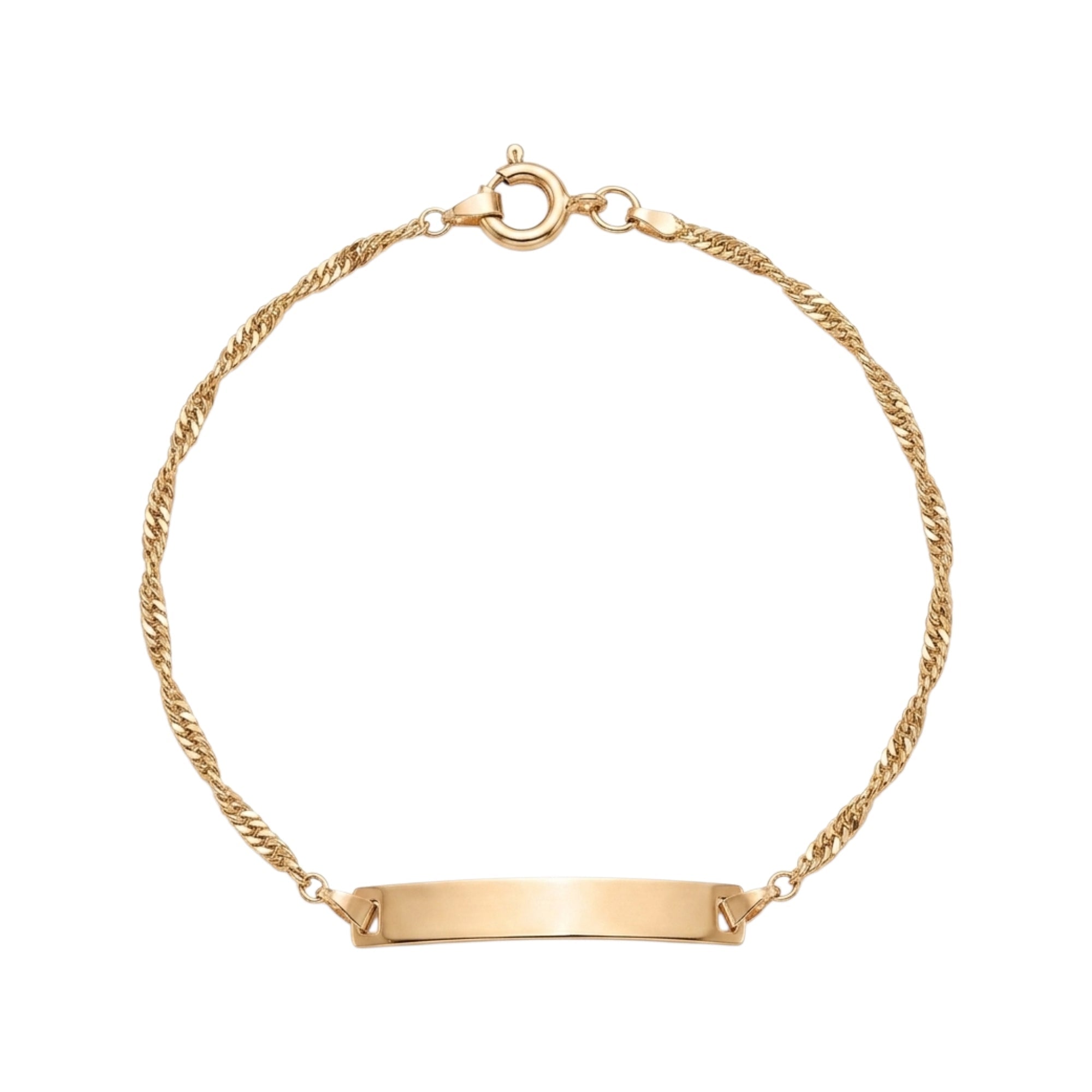 Pulseira C/Chapa Criança Ouro - Aurus Jóias
