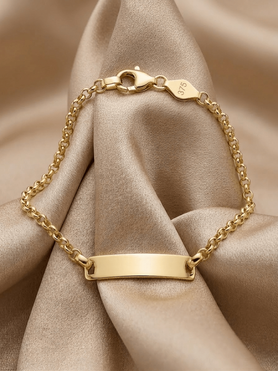 Pulseira C/Chapa Criança Ouro - Aurus Jóias
