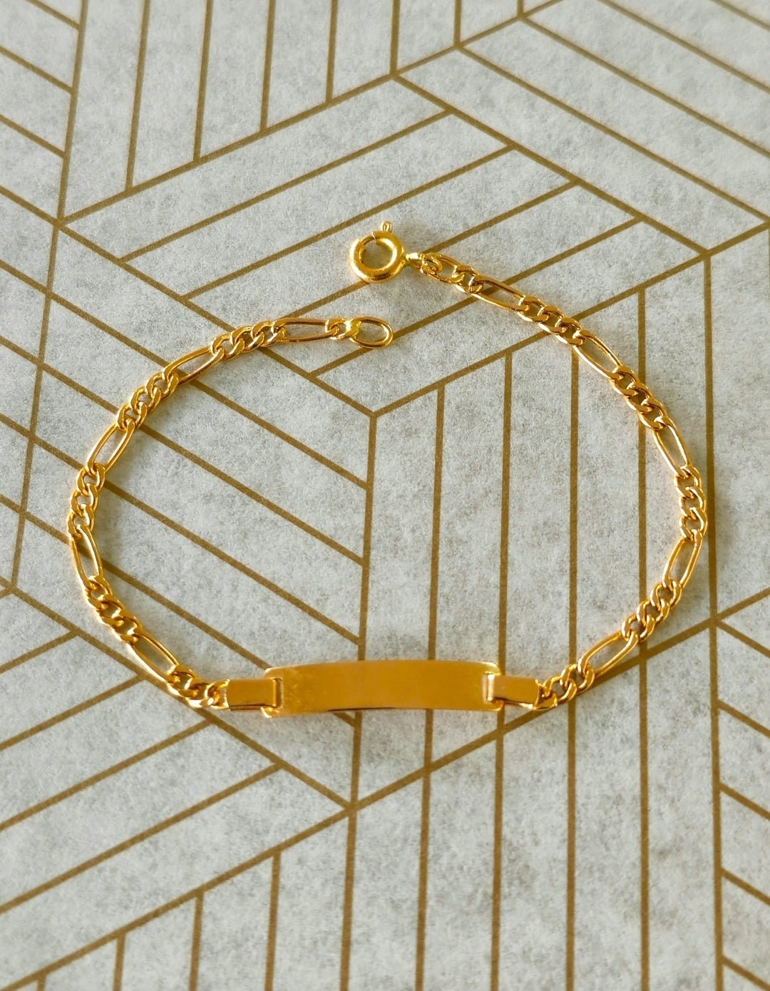 Pulseira c/Chapa Criança Ouro - Aurus Jóias
