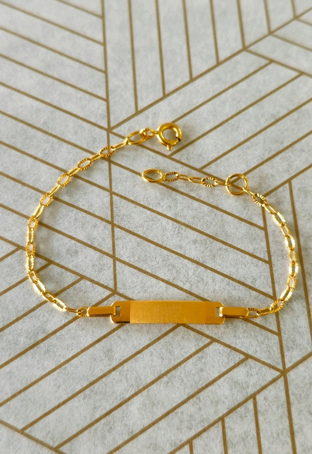 Pulseira c/Chapa Criança Ouro - Aurus Jóias