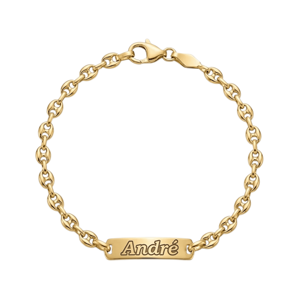 Pulseira C/Chapa Criança Ouro - Aurus Jóias