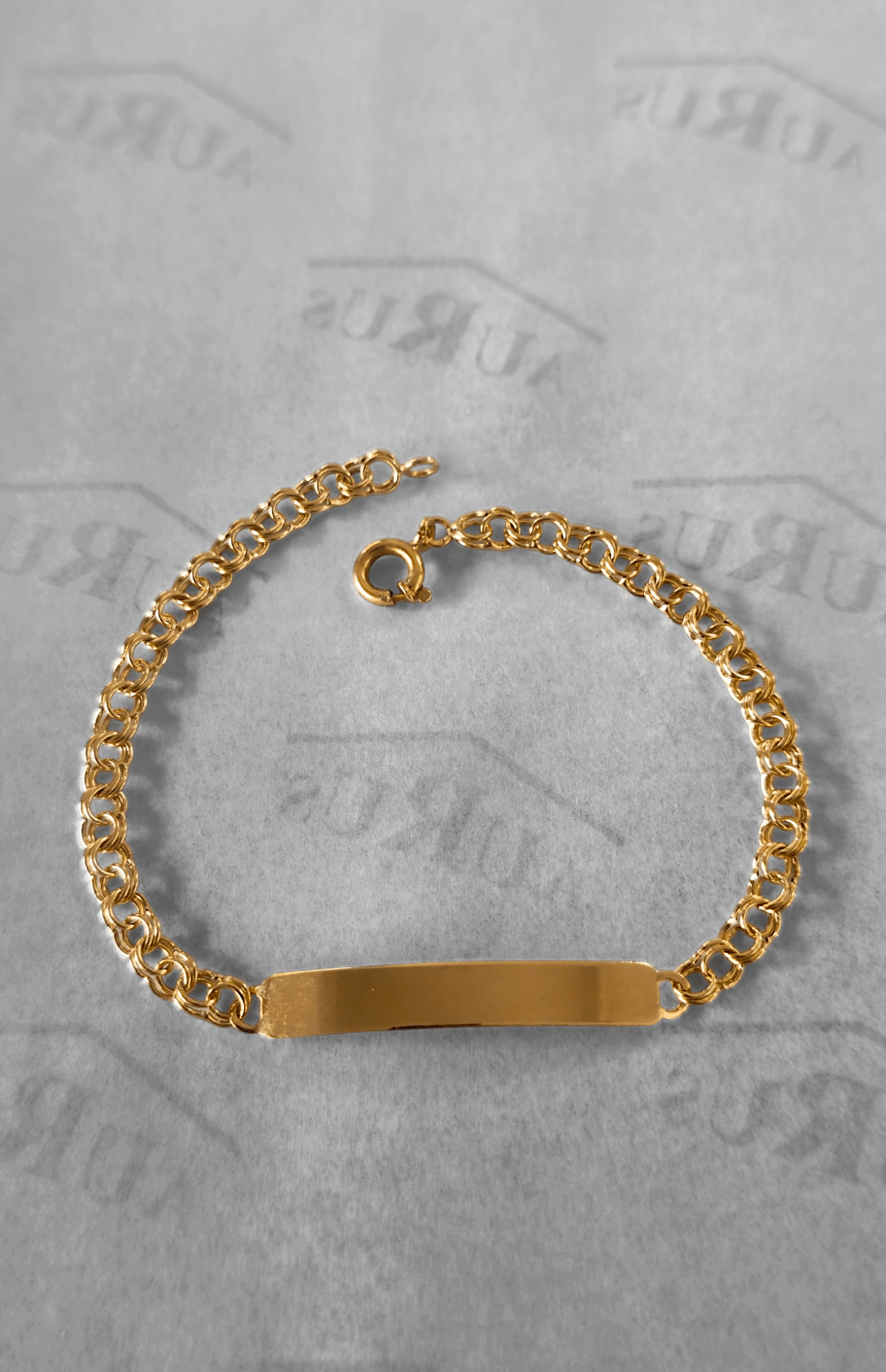 Pulseira c/chapa Ouro - Aurus Jóias