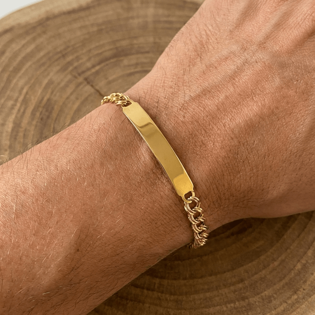 Pulseira c/chapa Ouro - Aurus Jóias