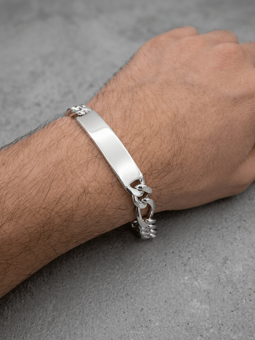Pulseira C/Chapa Prata - Aurus Jóias