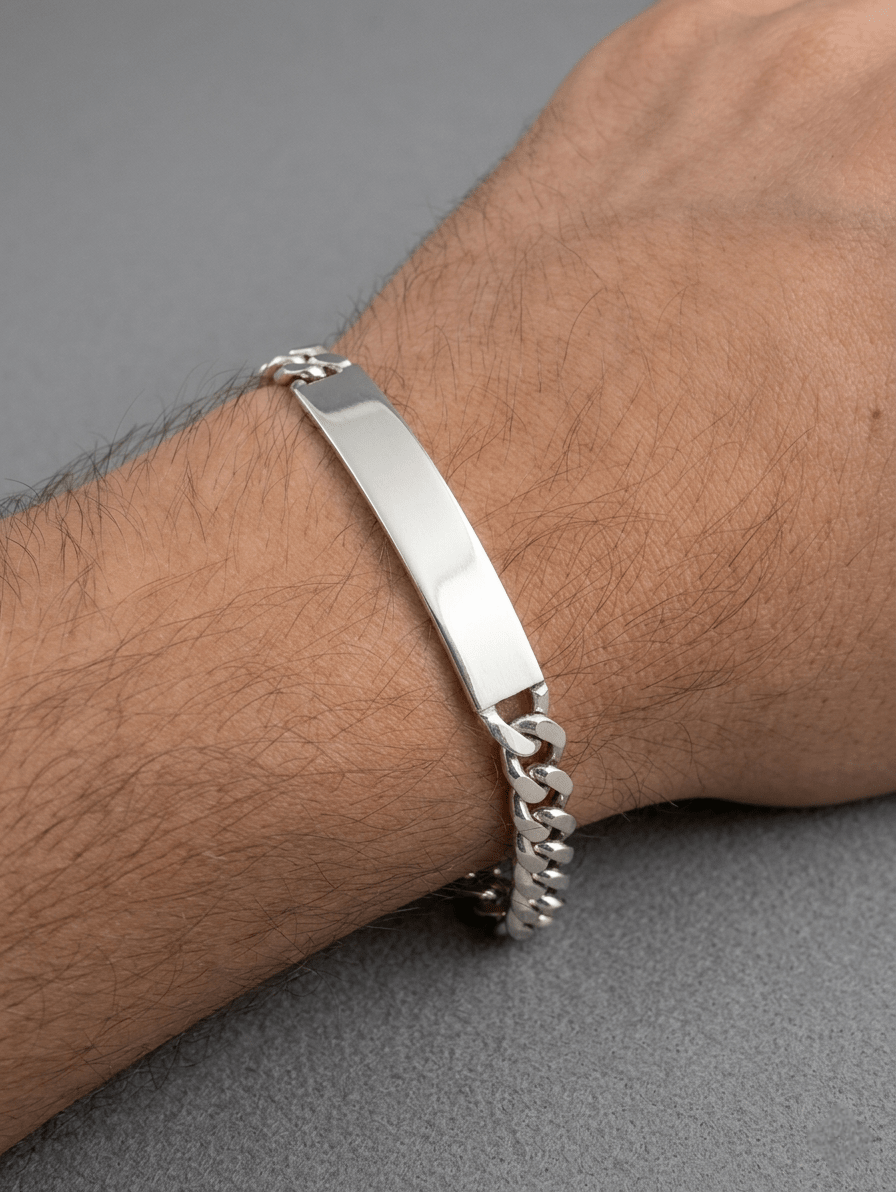Pulseira C/Chapa Prata - Aurus Jóias