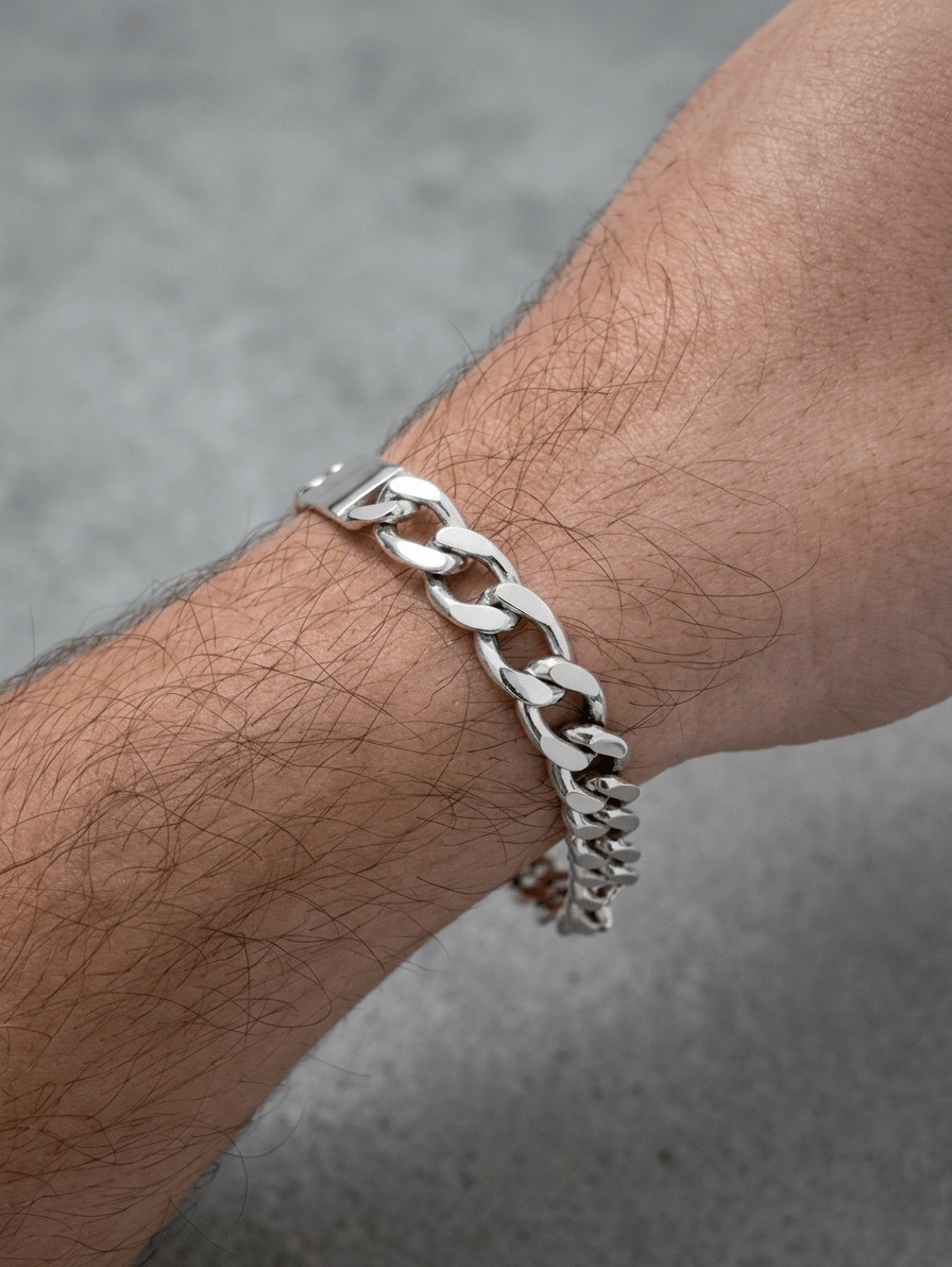 Pulseira C/Chapa Prata - Aurus Jóias