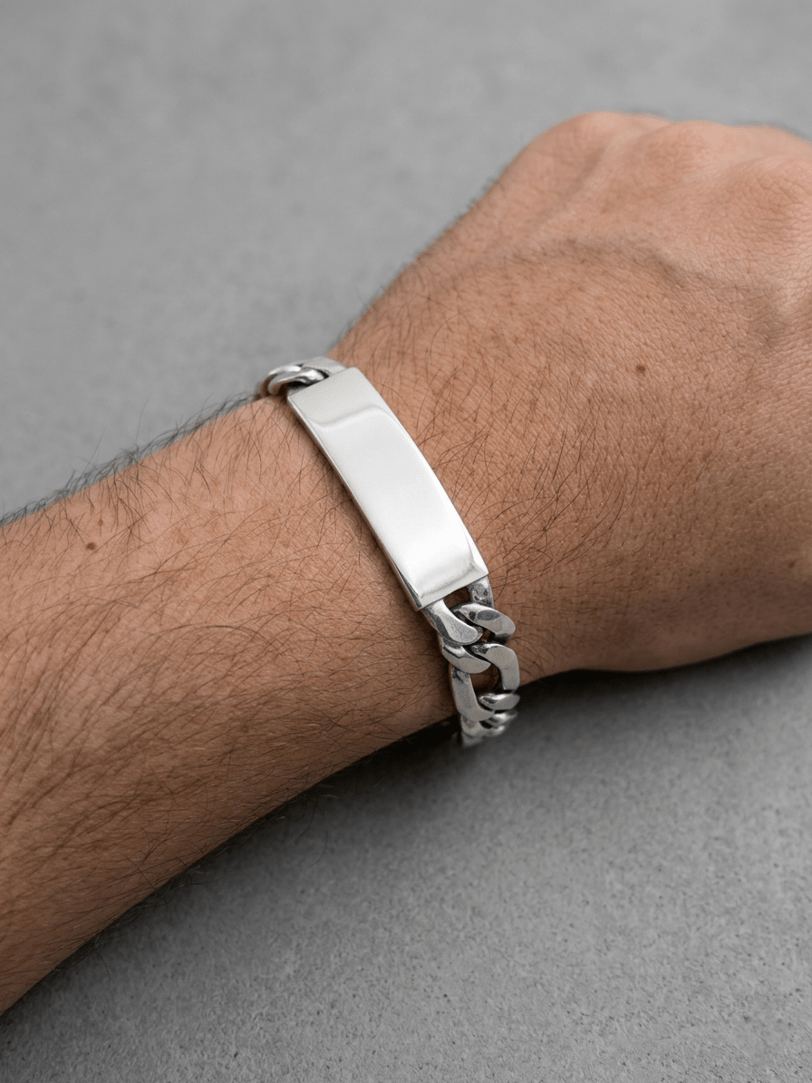 Pulseira C/Chapa Prata - Aurus Jóias