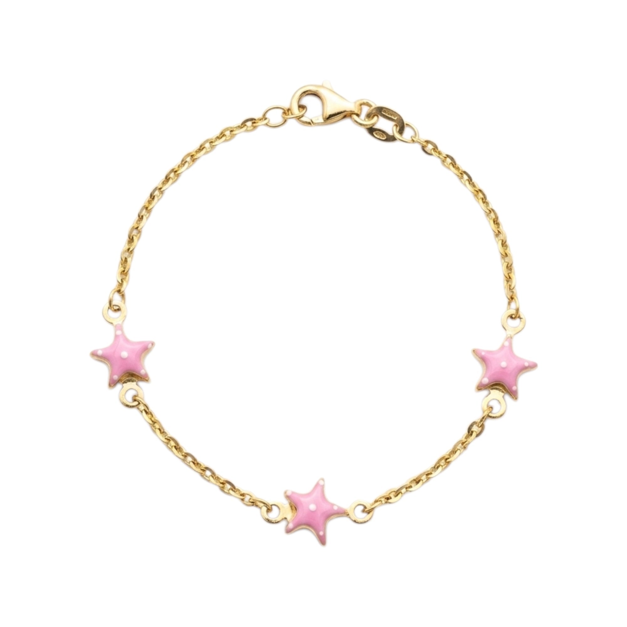 Pulseira C/Estrelas Criança Ouro - Aurus Jóias