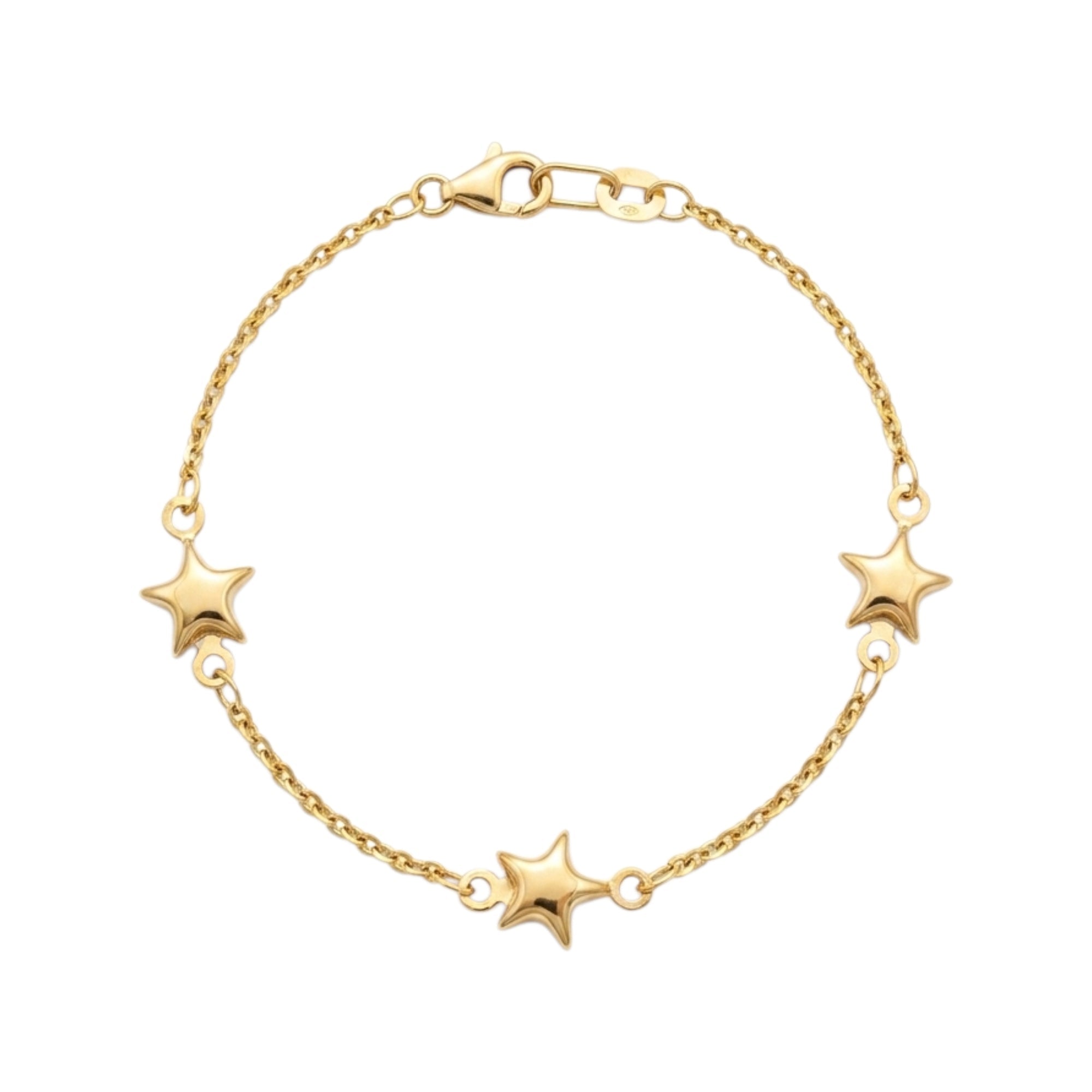 Pulseira C/Estrelas Criança Ouro - Aurus Jóias
