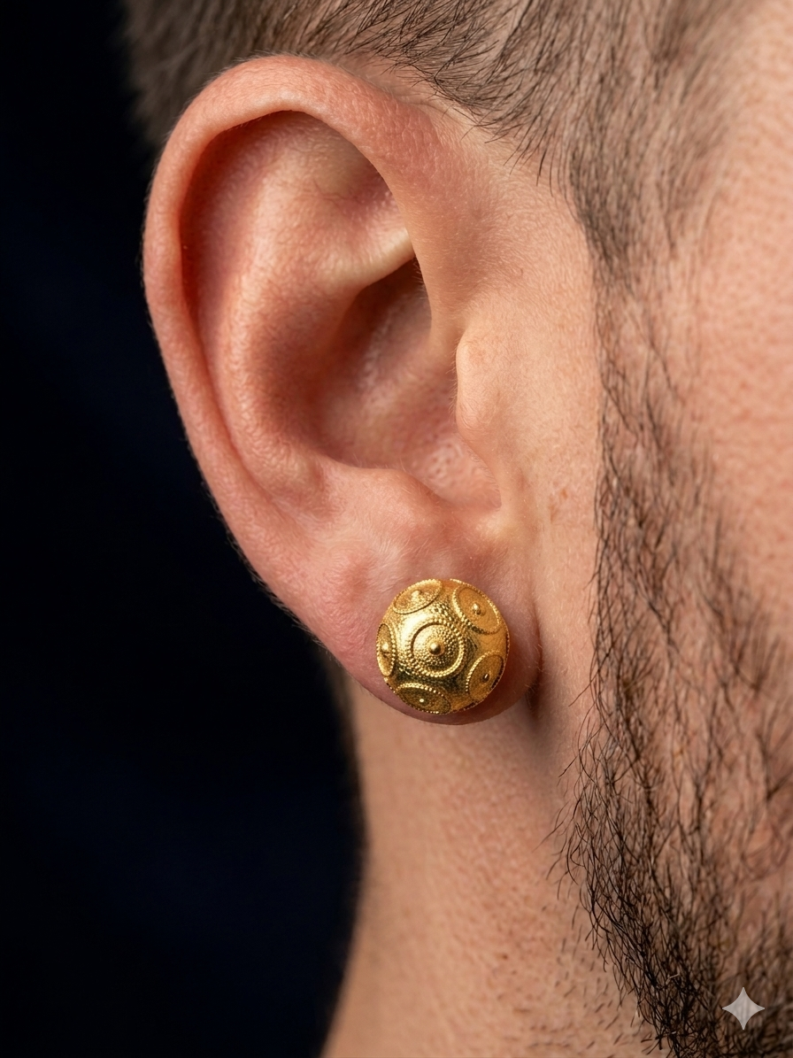 Viana Ball Gold Earrings