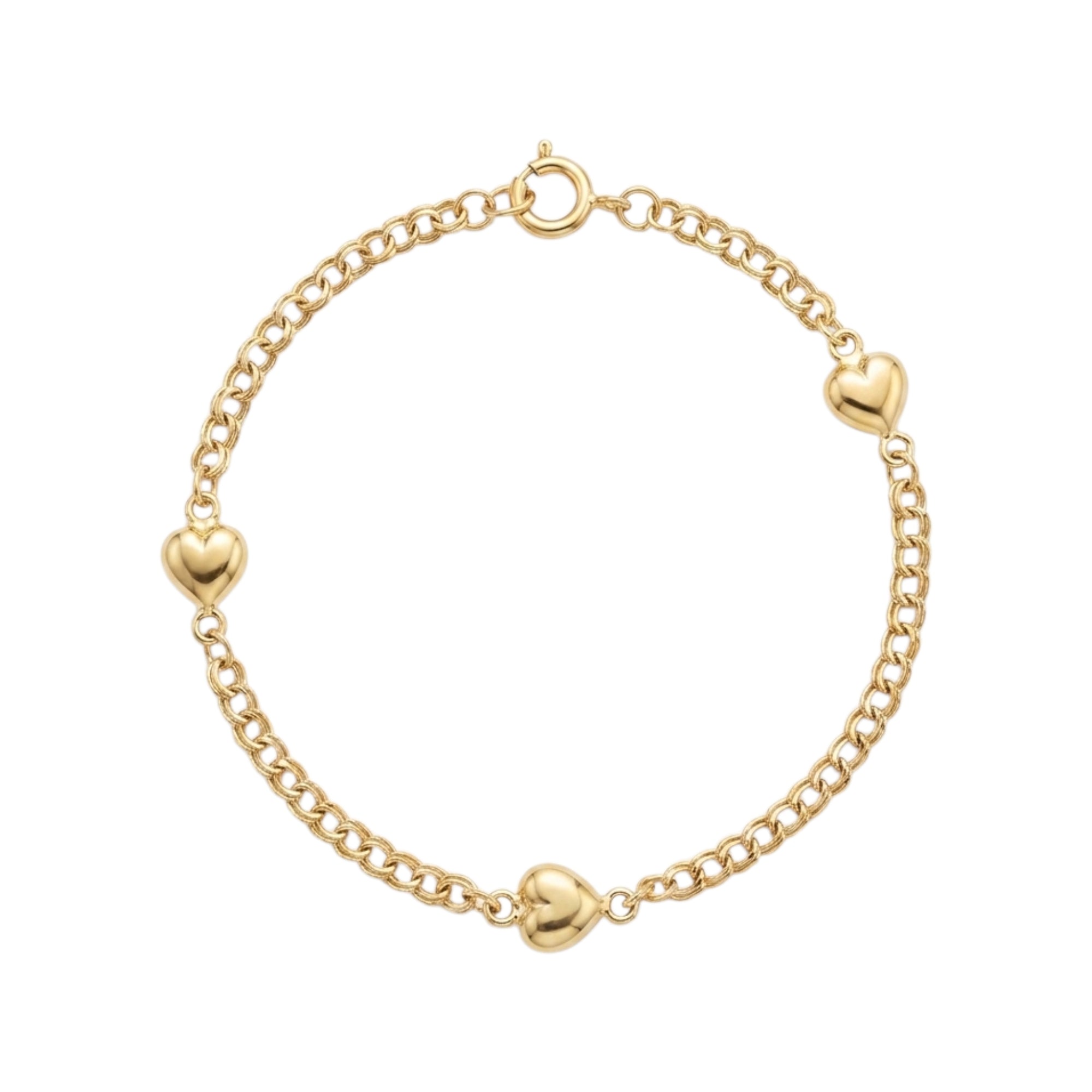 Pulseira C/Corações Criança Ouro