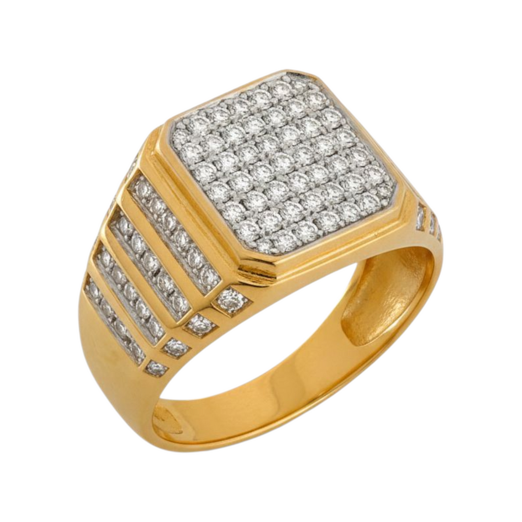 Bague sertie de zirconiums cubiques.