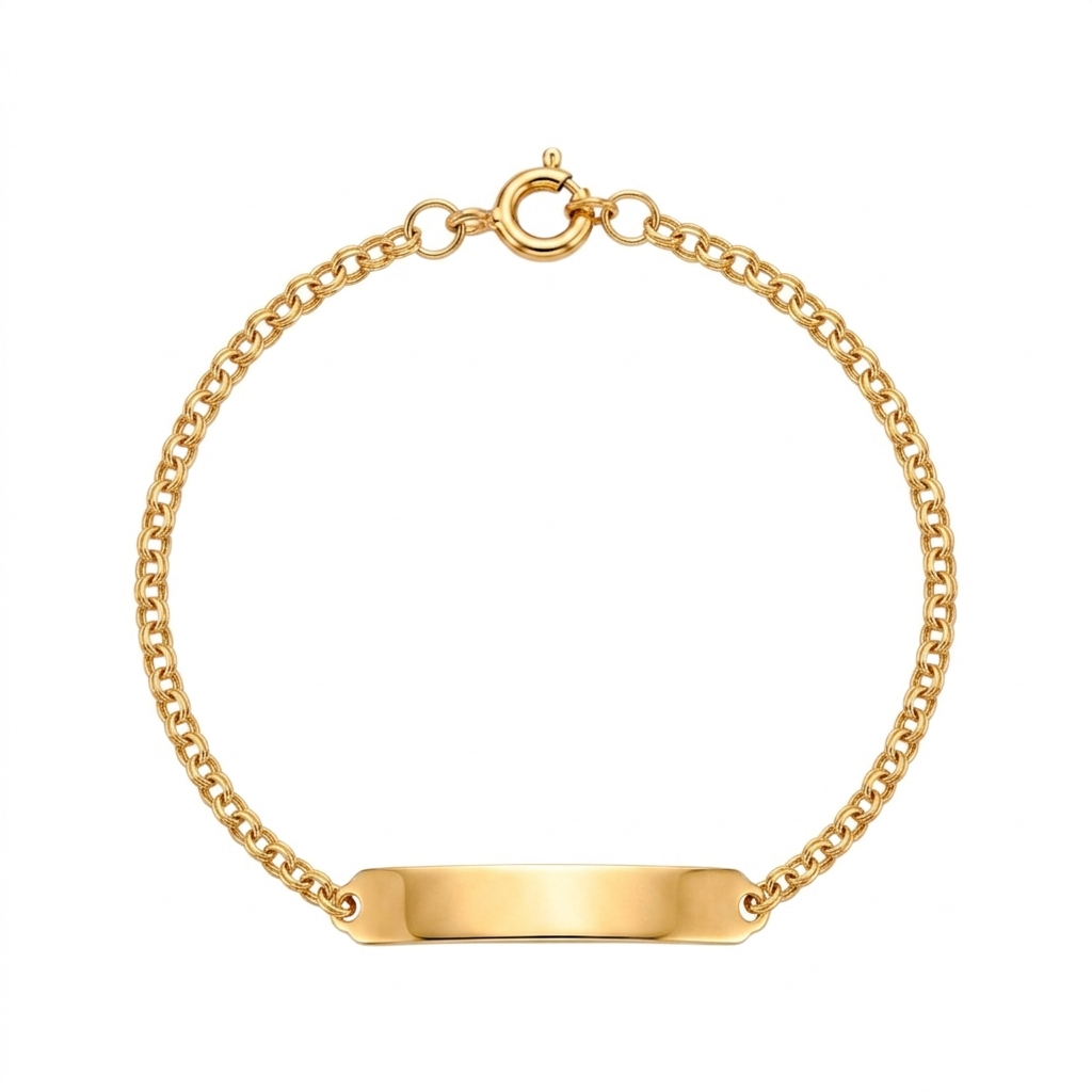 Pulseira C/Chapa Criança Ouro