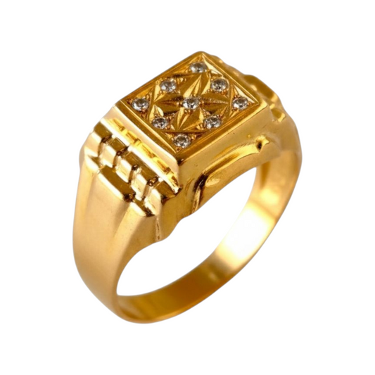 Anel Zircónias Ouro