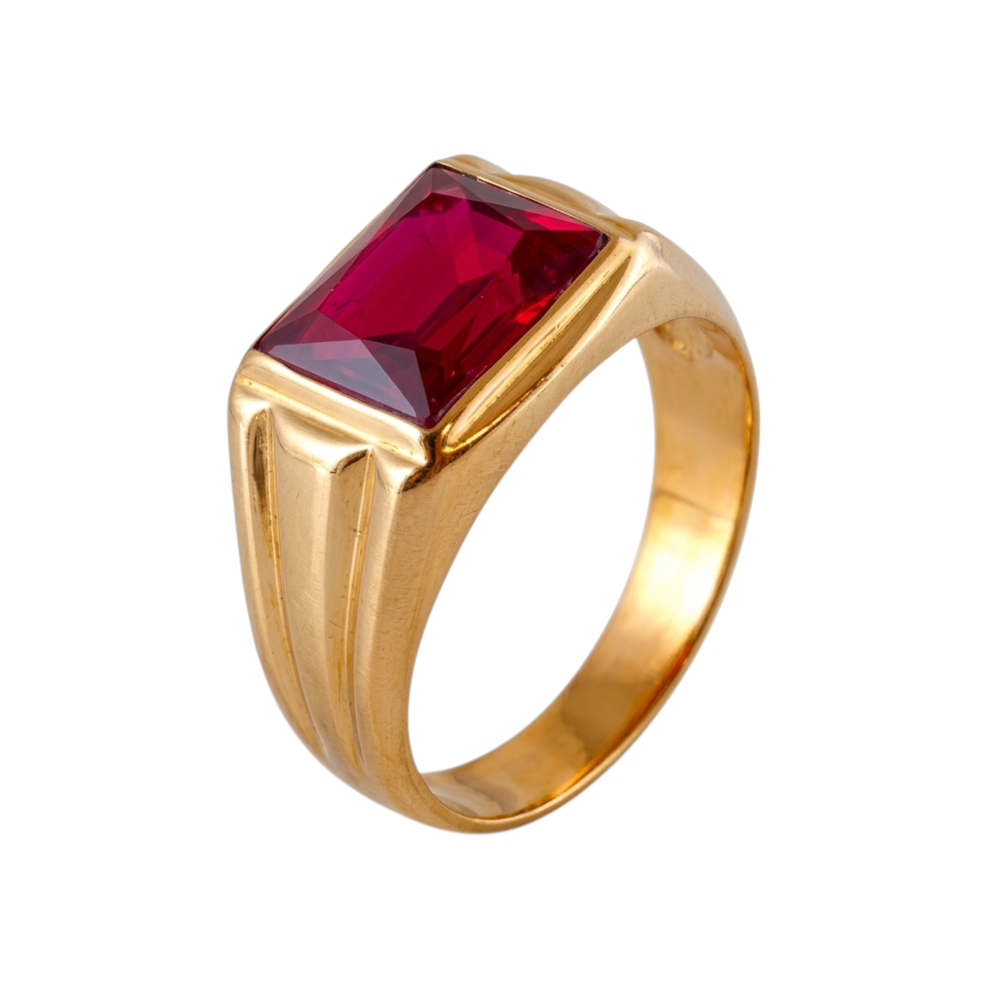 Red Zirconia Gold Ring