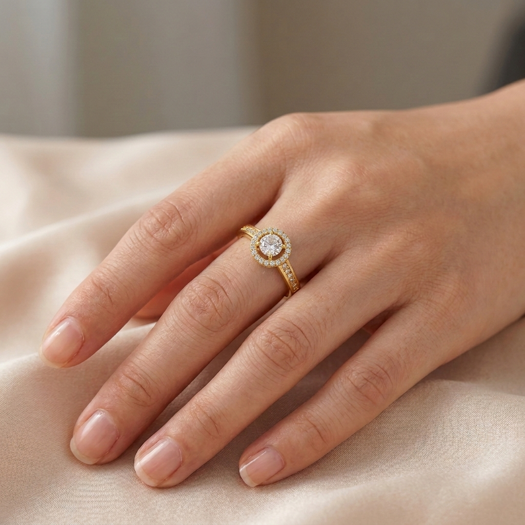 Gold Zirconia Ring