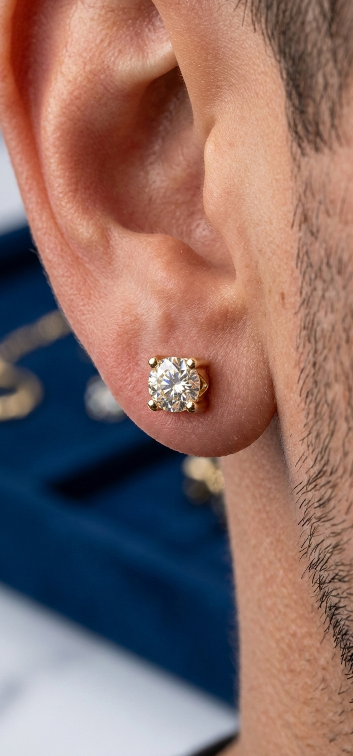 Gold Earrings with Cubic Zirconia