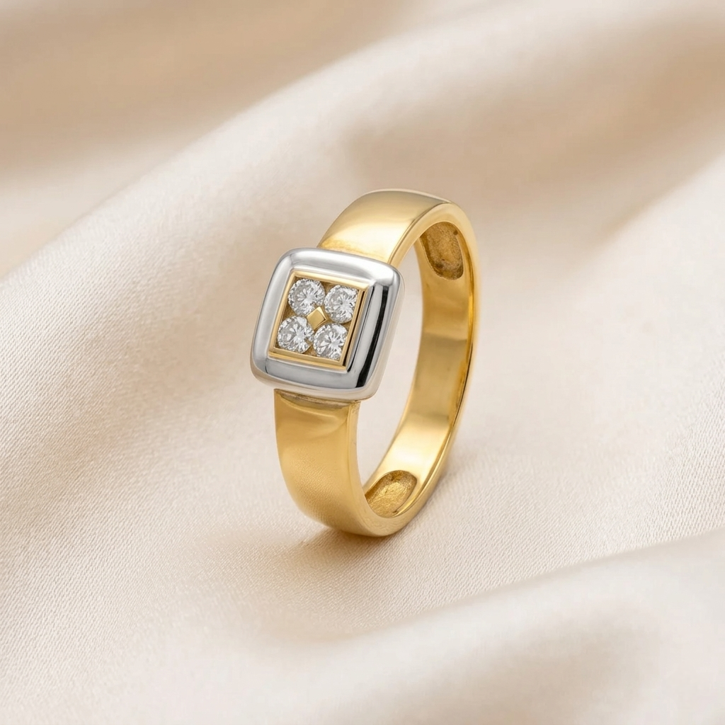 Anel Diamantes Ouro