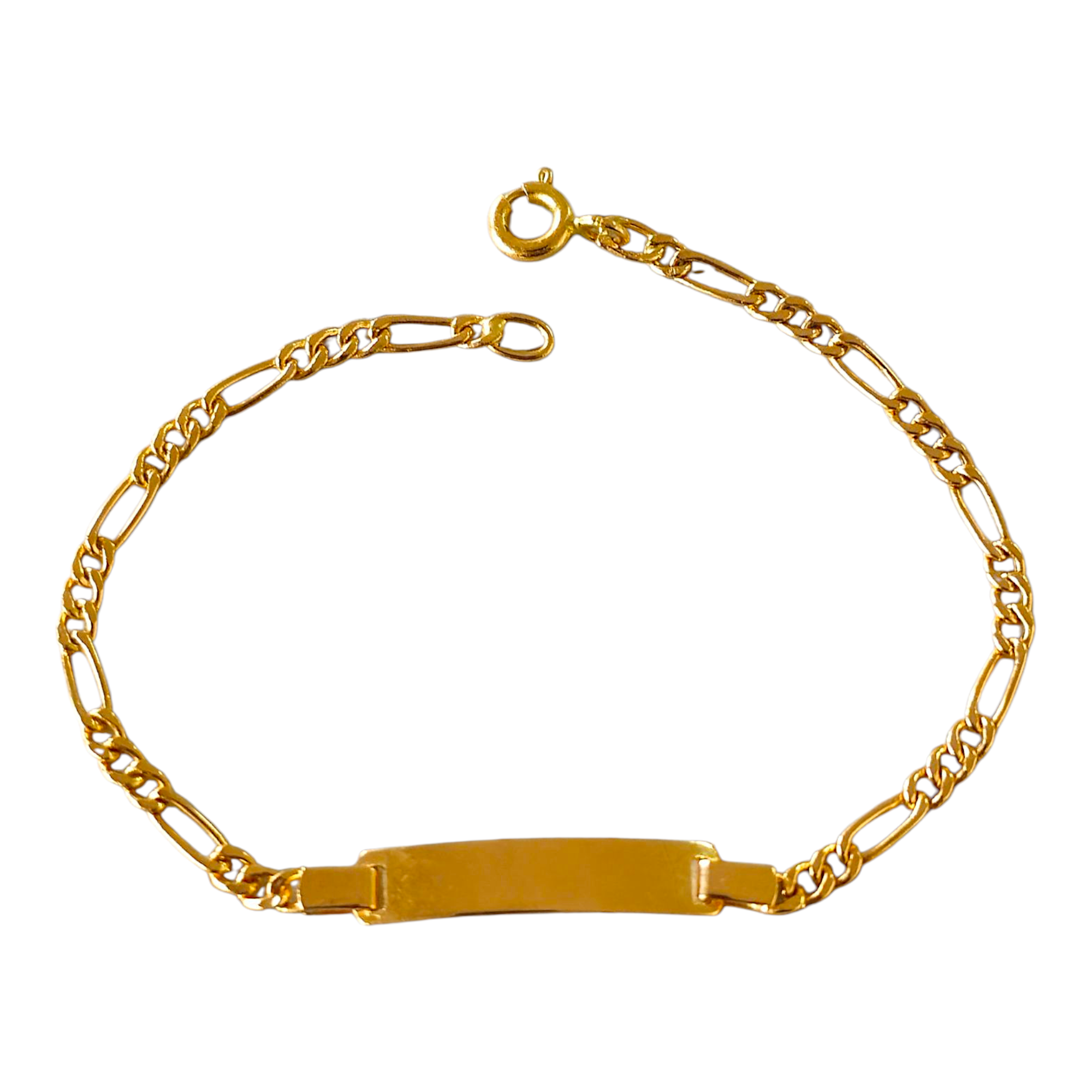 Bracelet en or avec plaque nominative pour enfant