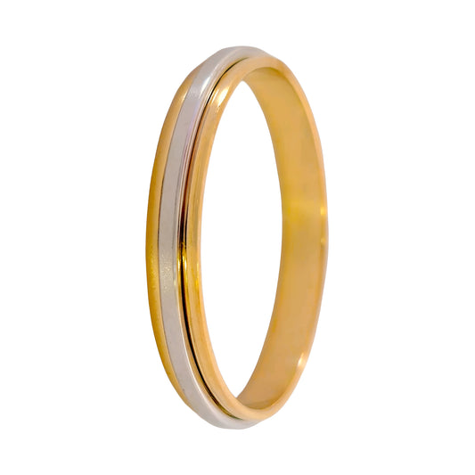 Aliança Bicolor 3mm Ouro