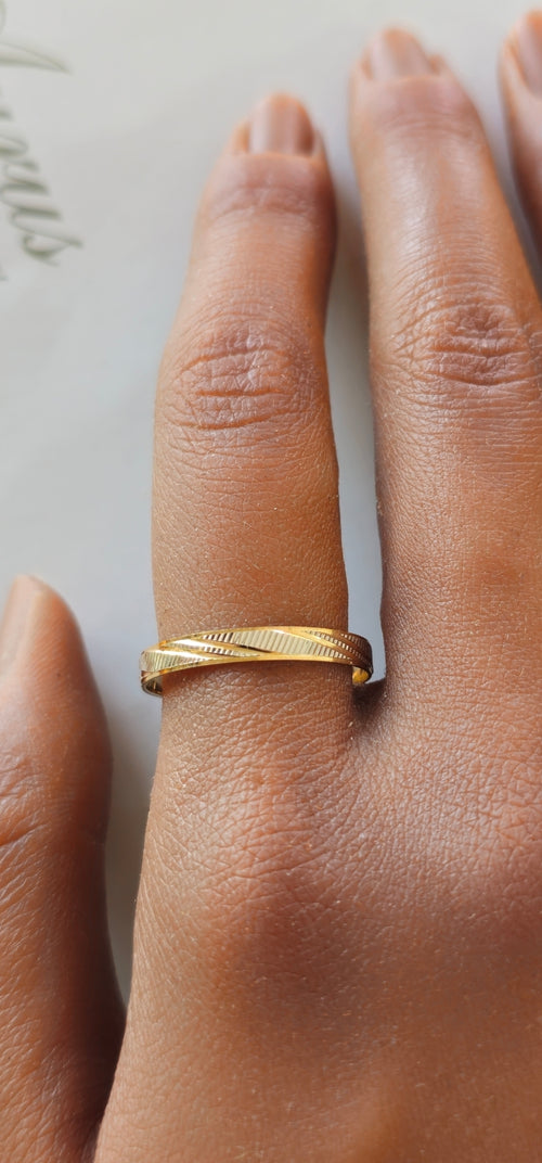 Alliance bicolore en or 3 mm