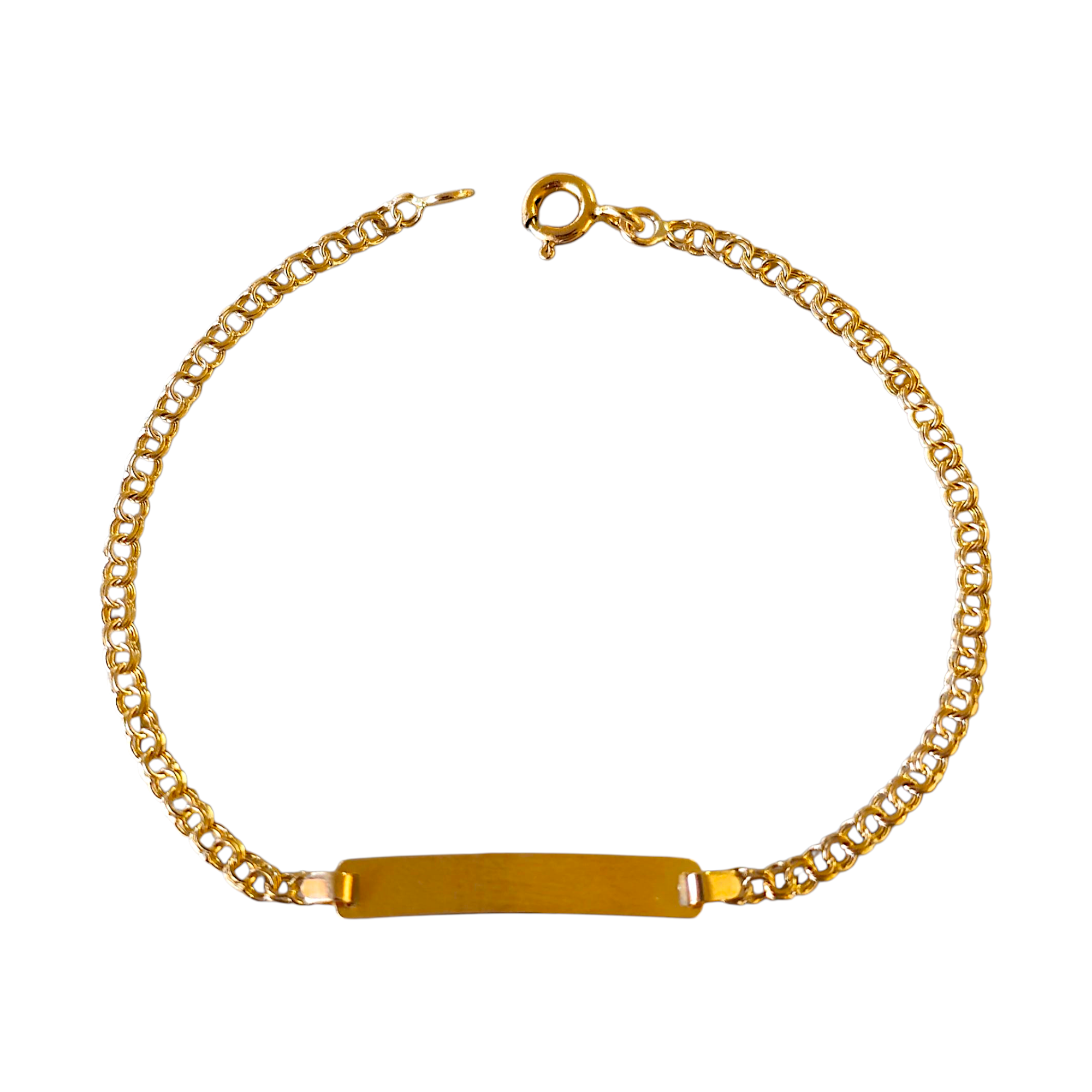 Bracelet en or avec plaque nominative pour enfant