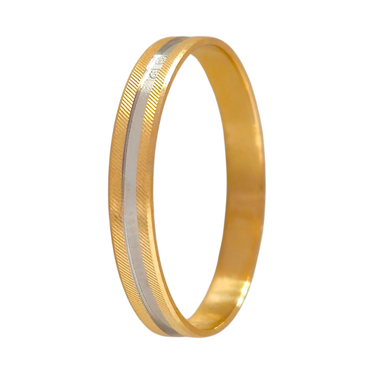 Aliança Bicolor 3mm Ouro