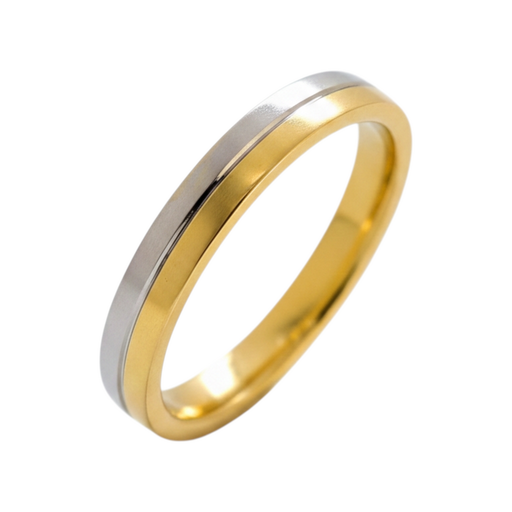 Alliance bicolore en or 3 mm