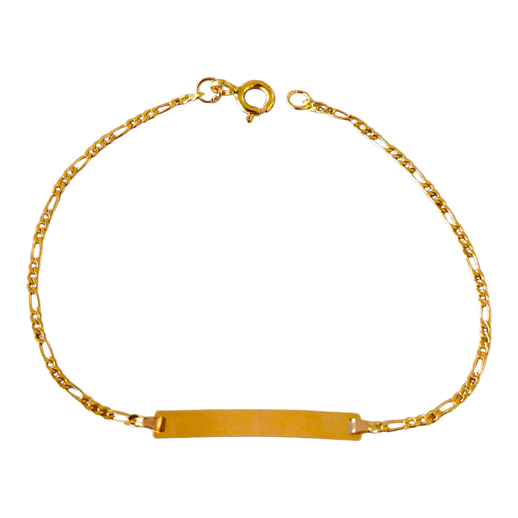 Pulseira C/Chapa Criança Ouro