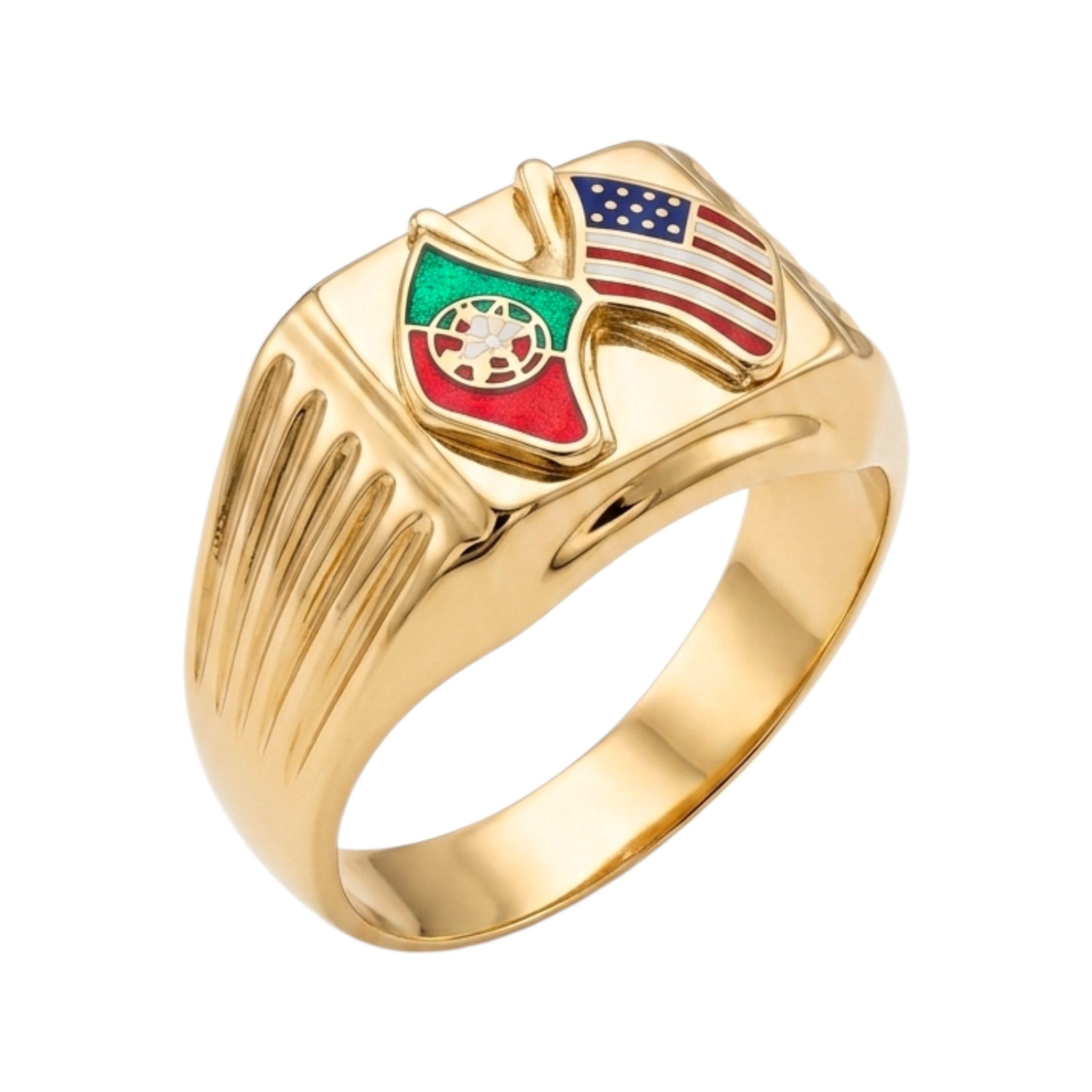 Anel Portugal / Estados Unidos Ouro