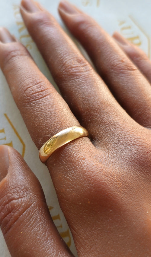 Aliança Meia Cana Ouro 5mm