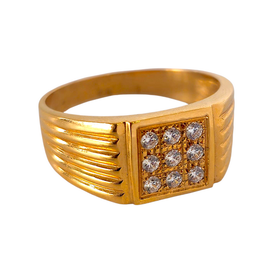 Anel Zircónias Ouro