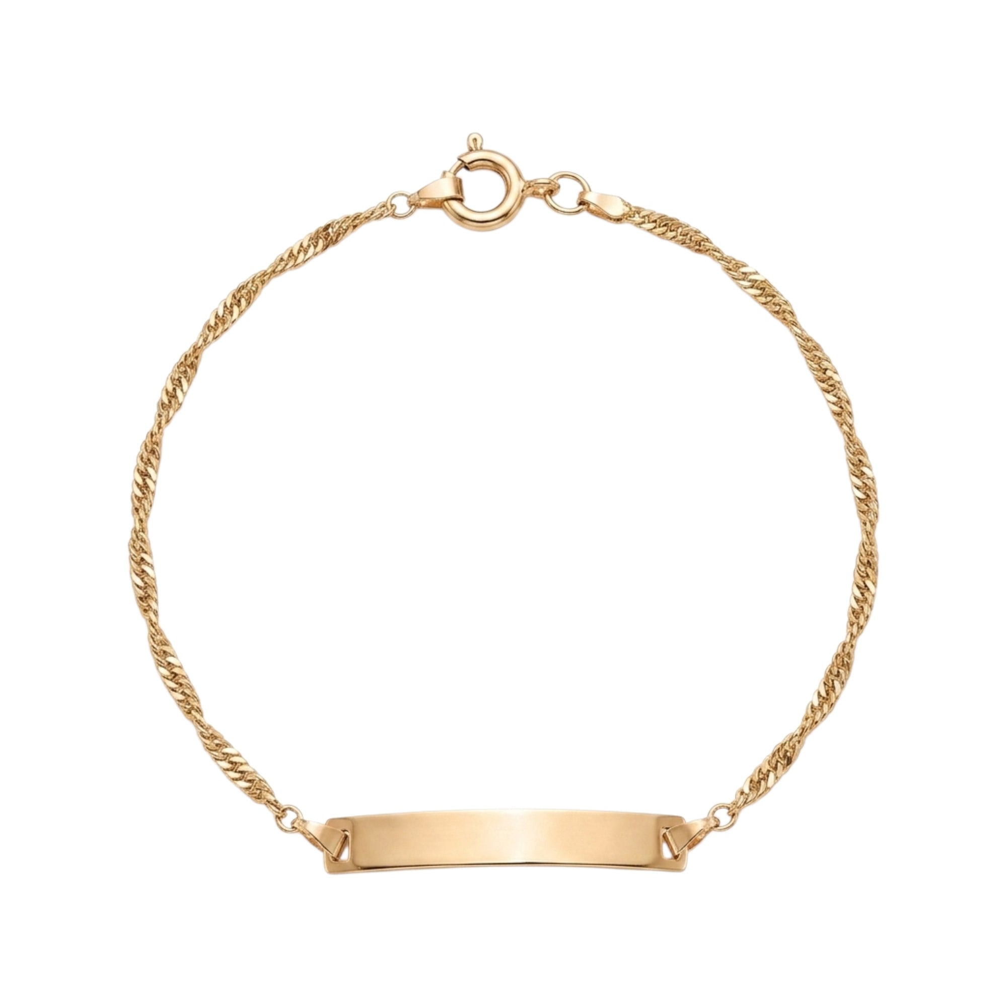 Pulseira C/Chapa Criança Ouro