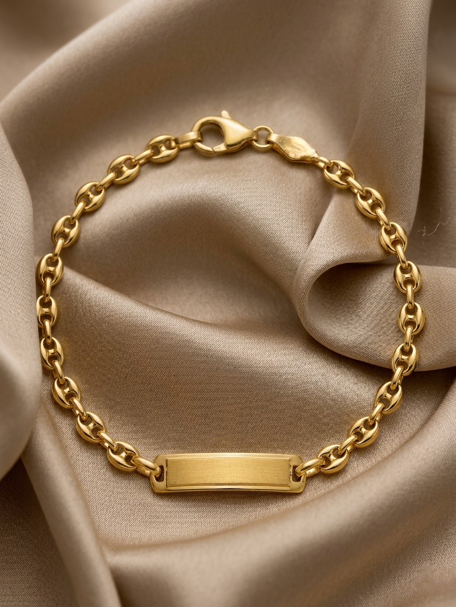 Pulseira C/Chapa Criança Ouro