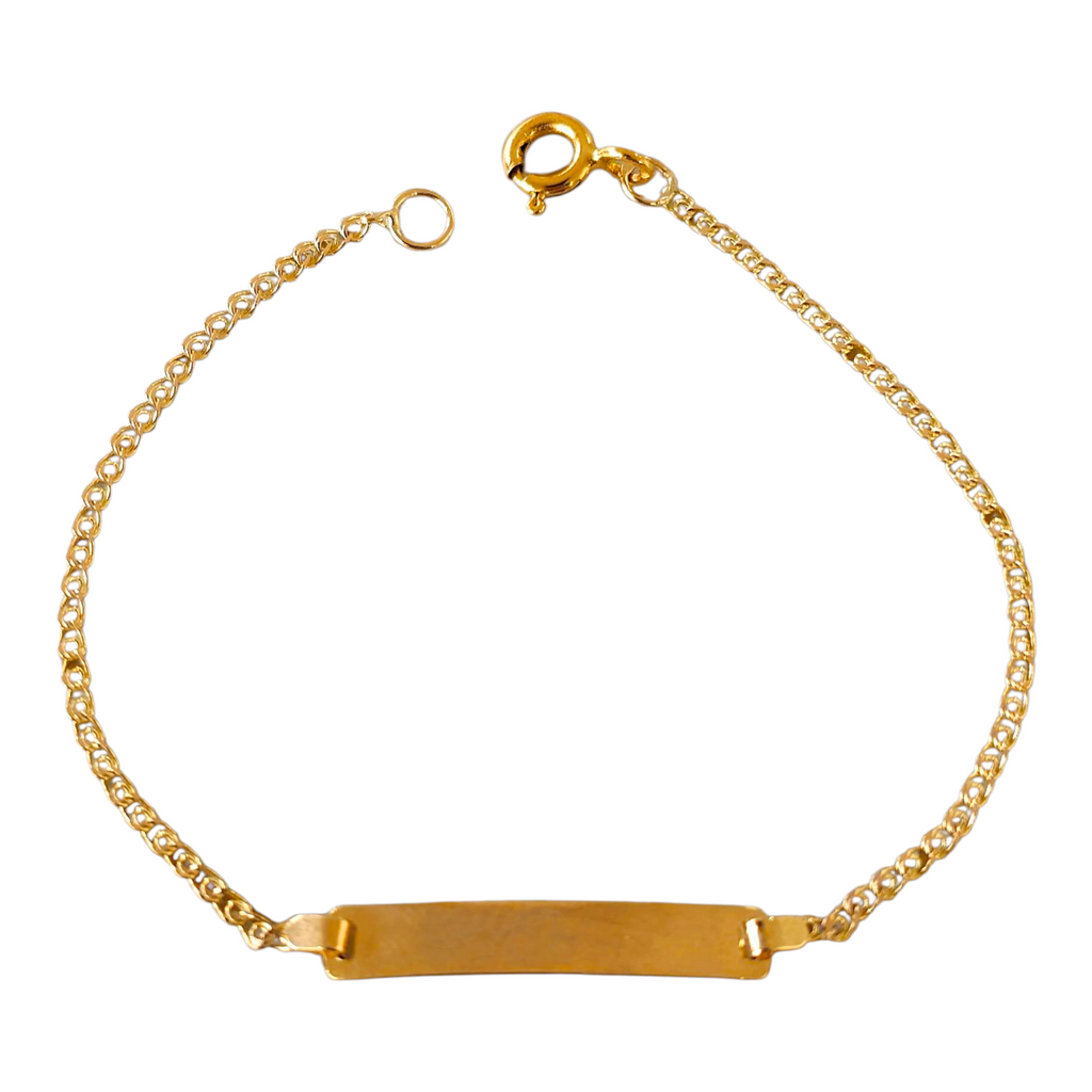 Pulseira C/Chapa Criança Ouro