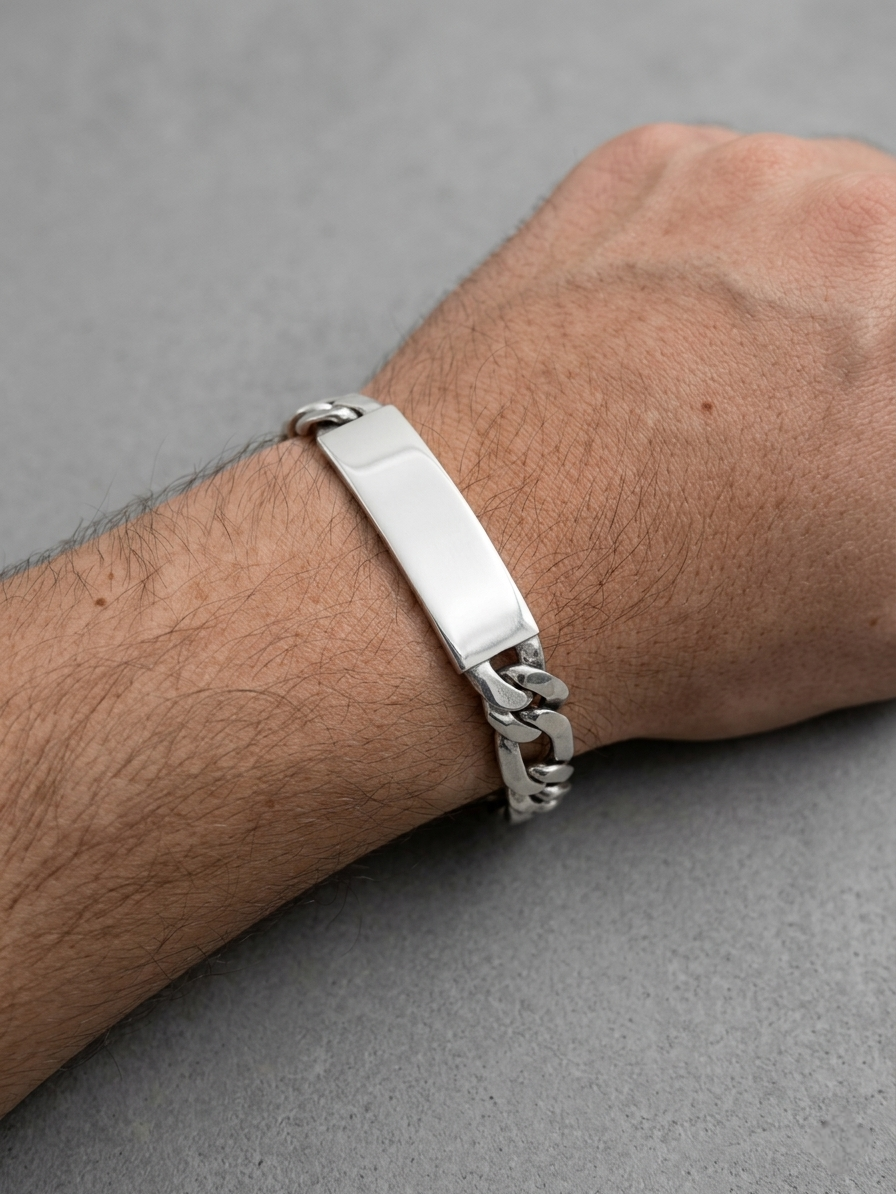 Pulseira C/Chapa Prata