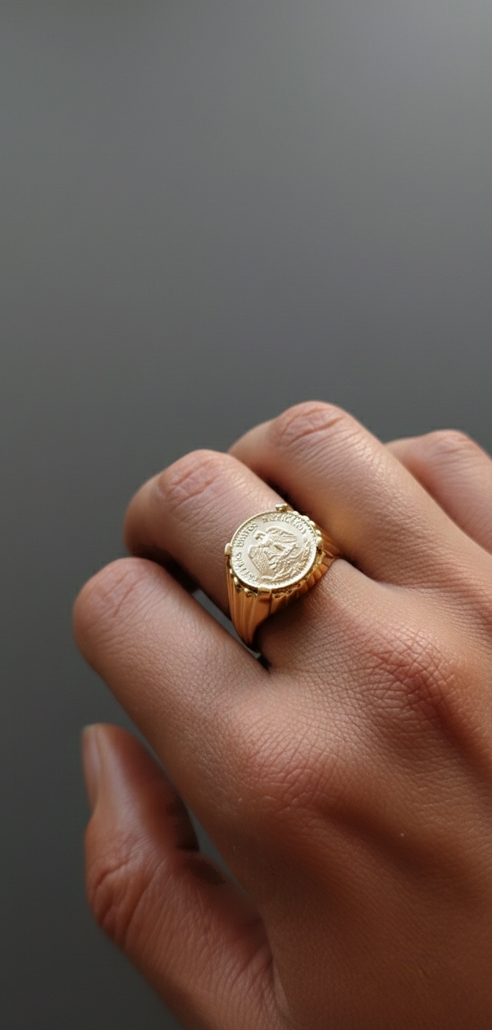 Anel Dois Pesos Ouro
