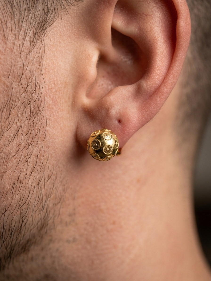 Viana Ball Gold Earrings
