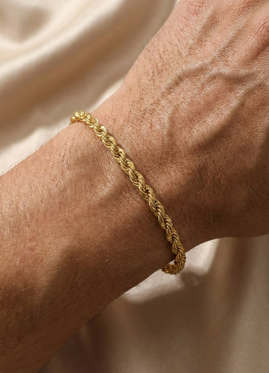 Pulseira de prata dourada