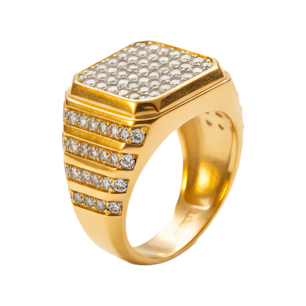 Bague sertie de zirconiums cubiques.